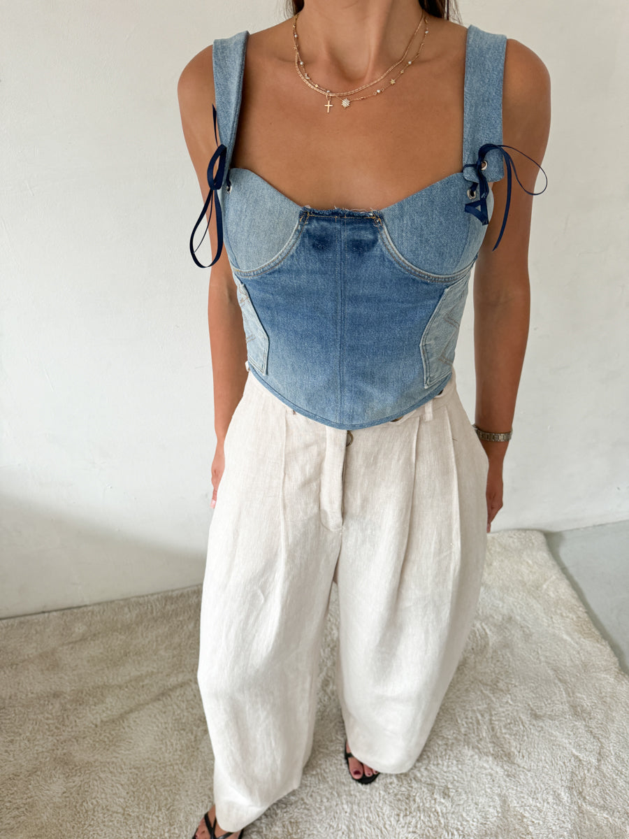 Upcycled Denim Deconstructed Corset