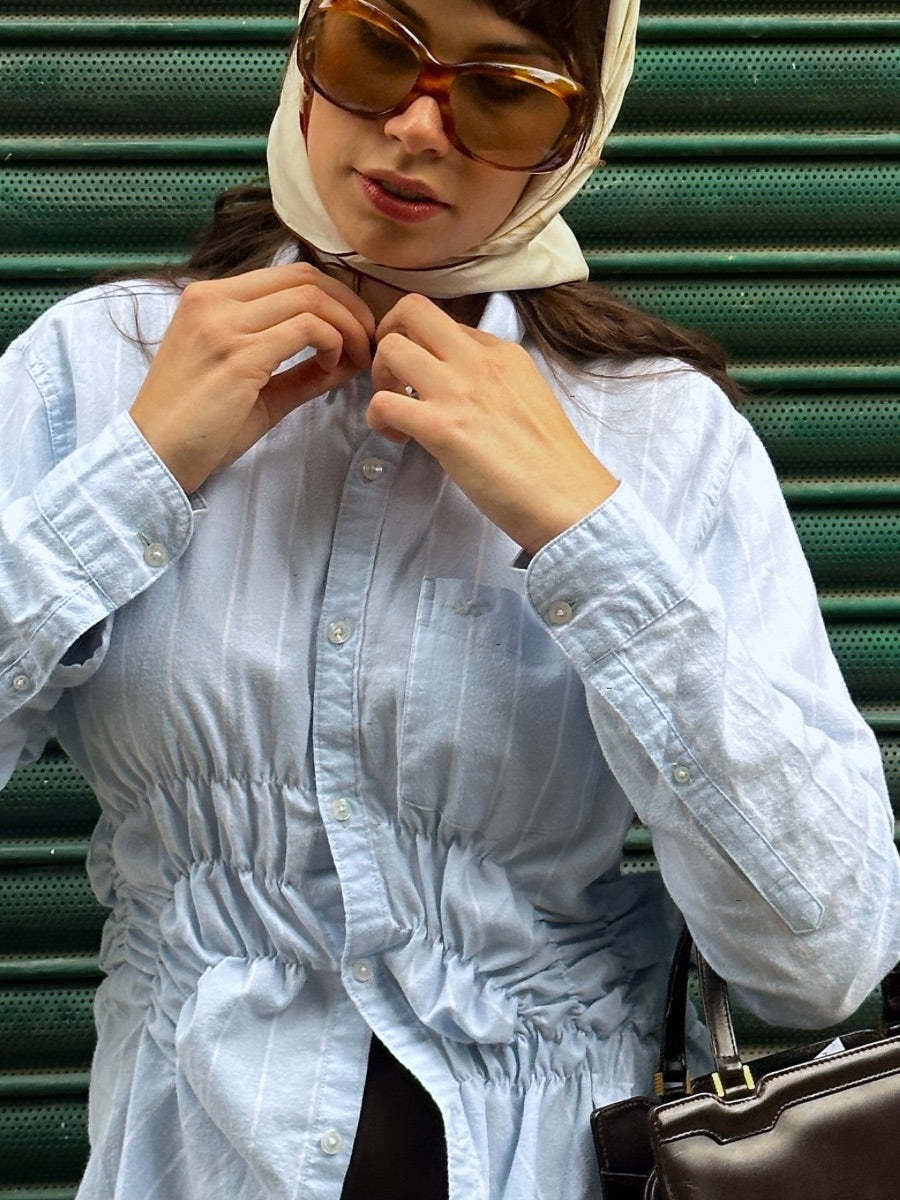 Loans Upcycled Blue Stripe Shirt