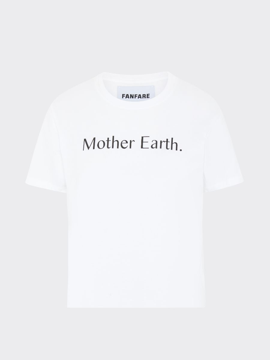 100% GOTs Certified Organic Cotton Statement Embroidered T-shirt, ethically produced in the UK by Fanfare Label
