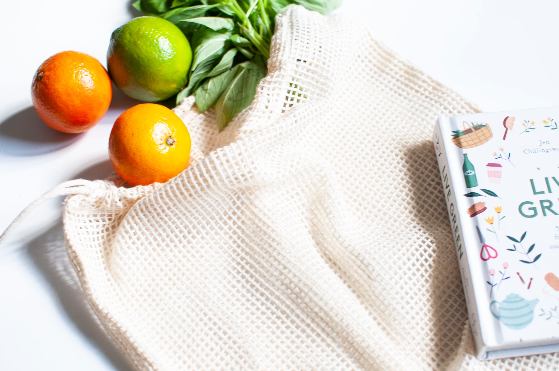 plastic free shopping organic cotton string bag for supermarket shopping