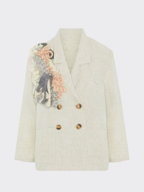 Women's Linen Suit in Beige with Trim | Sustainable | Fanfare