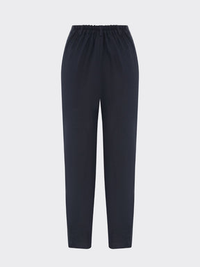 Women's Linen Suit Trousers in Navy with Trim | Sustainable | Fanfare