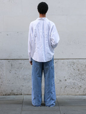 Women's High-Waist Blue Jeans with White Thread | Sustainable | Fanfare