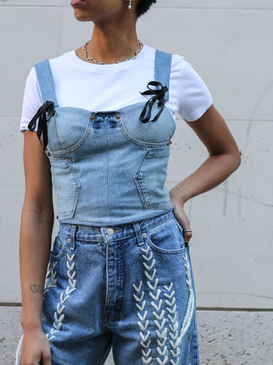 Upcycled Deconstructed Denim Corset