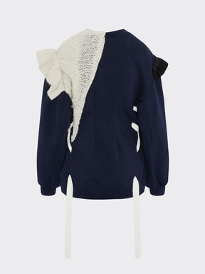 Women's Navy Cotton Jumper | Organic & Recycled | Fanfare