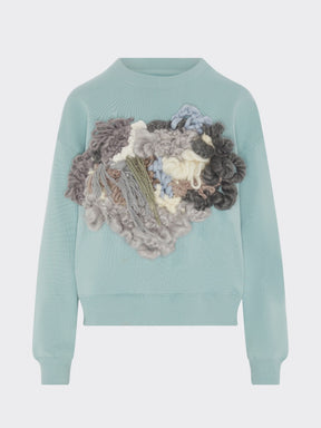 Women's Green Jumper with Cotton Wool Front | Organic | Fanfare