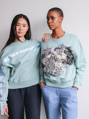 Women's Green Jumper with Cotton Wool Front | Organic | Fanfare