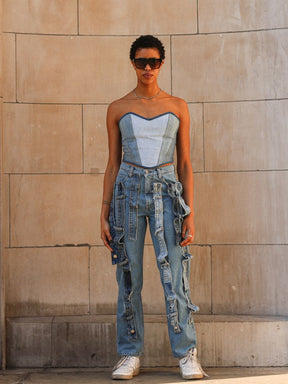 Women's Bodice Denim Corset | Sustainable & Upcycled | Fanfare