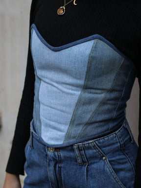 Women's Bodice Denim Corset | Sustainable & Upcycled | Fanfare